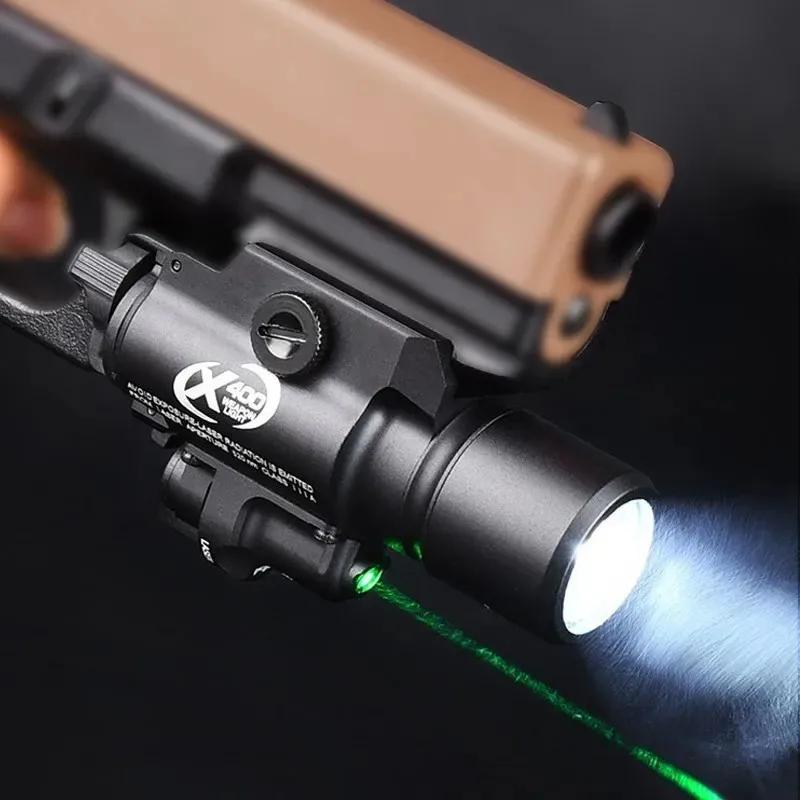 WADSN Tactical X400 X400U Ultra Red Green Scout Laser LED Flashlight Rifle Laser Light for Picatinny Weaver Rails Mount