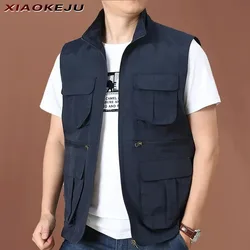 Summer MAN Free VEST Workwear Camping Shipping Waterproof Men's Clothing Sleeveless Jacket Work Windbreaker Fishing Vests Denim