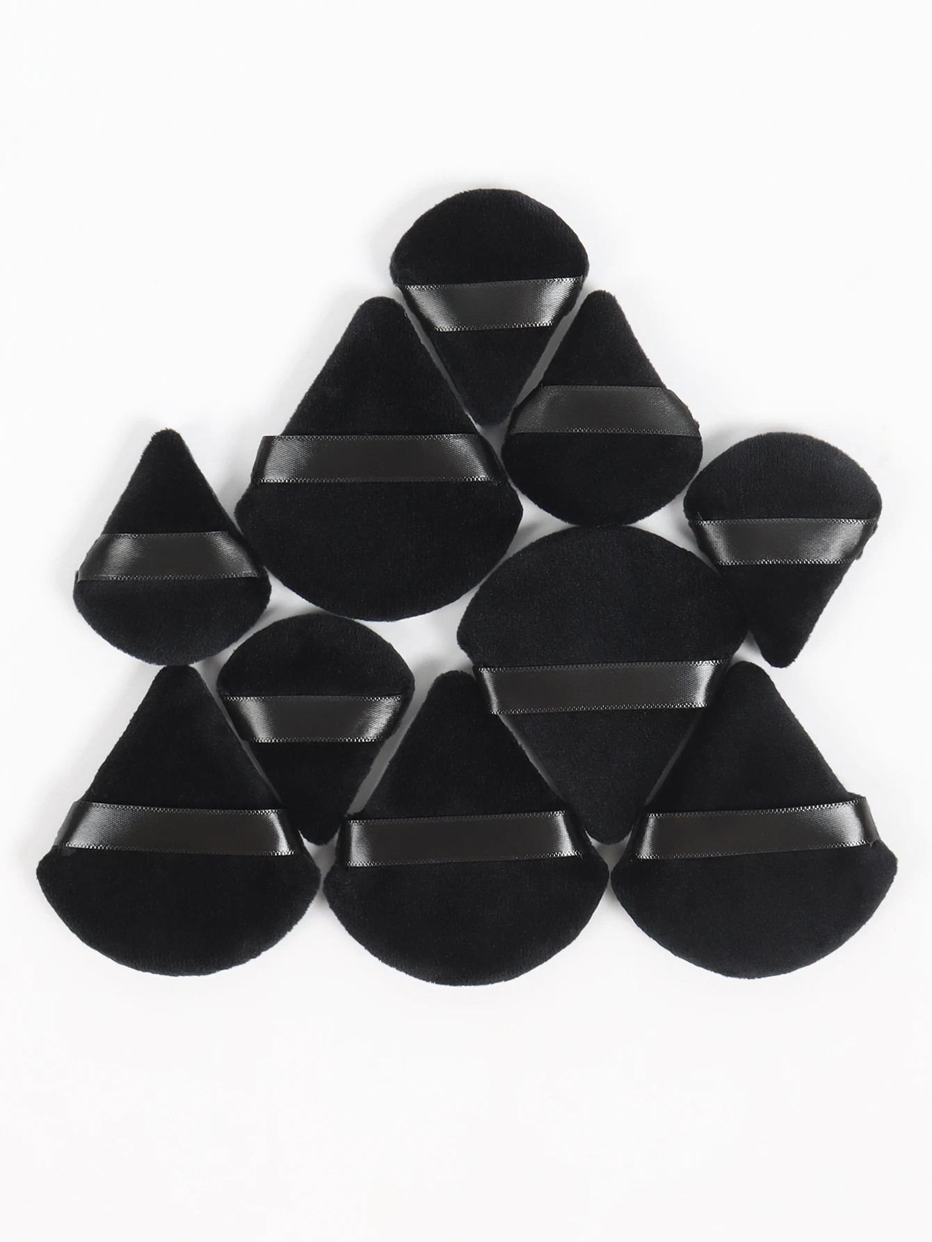 50 個の大きな三角形パウダーパフ + 50 個のミニ三角形パウダーパフ、メイクアップセット、均一なメイクアップを実現します。