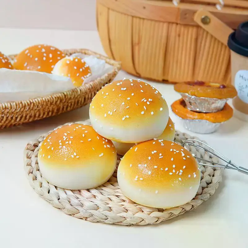 Mini Sesame Bread Squeeze Soft Slow Rising Simulation Food Squeeze Toy Keychain Pendant Stress Relief Gift For Kids Adults