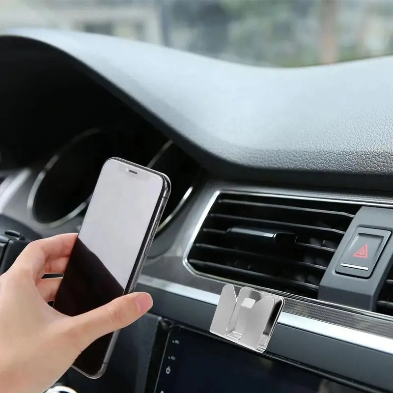 Wall Phone Holder Stainless Steel Cell Phone Small Holder Automobile Cell Phone Snap Type Holder Wall For Wall Kitchen