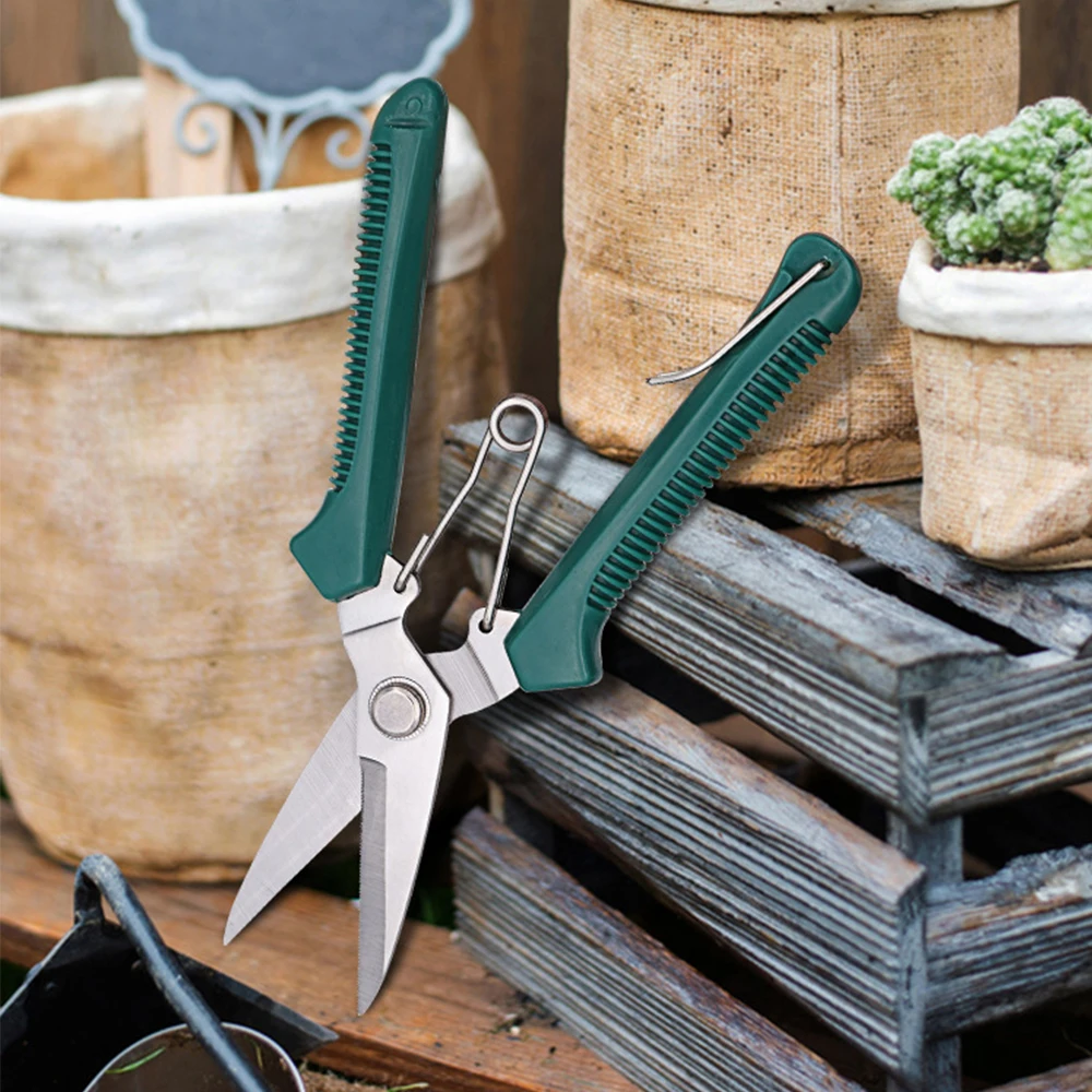 Tijeras de podar de cabeza recta, mango antideslizante, herramientas manuales de acero inoxidable, tijeras de jardín para bonsái domésticos, tijeras de podar