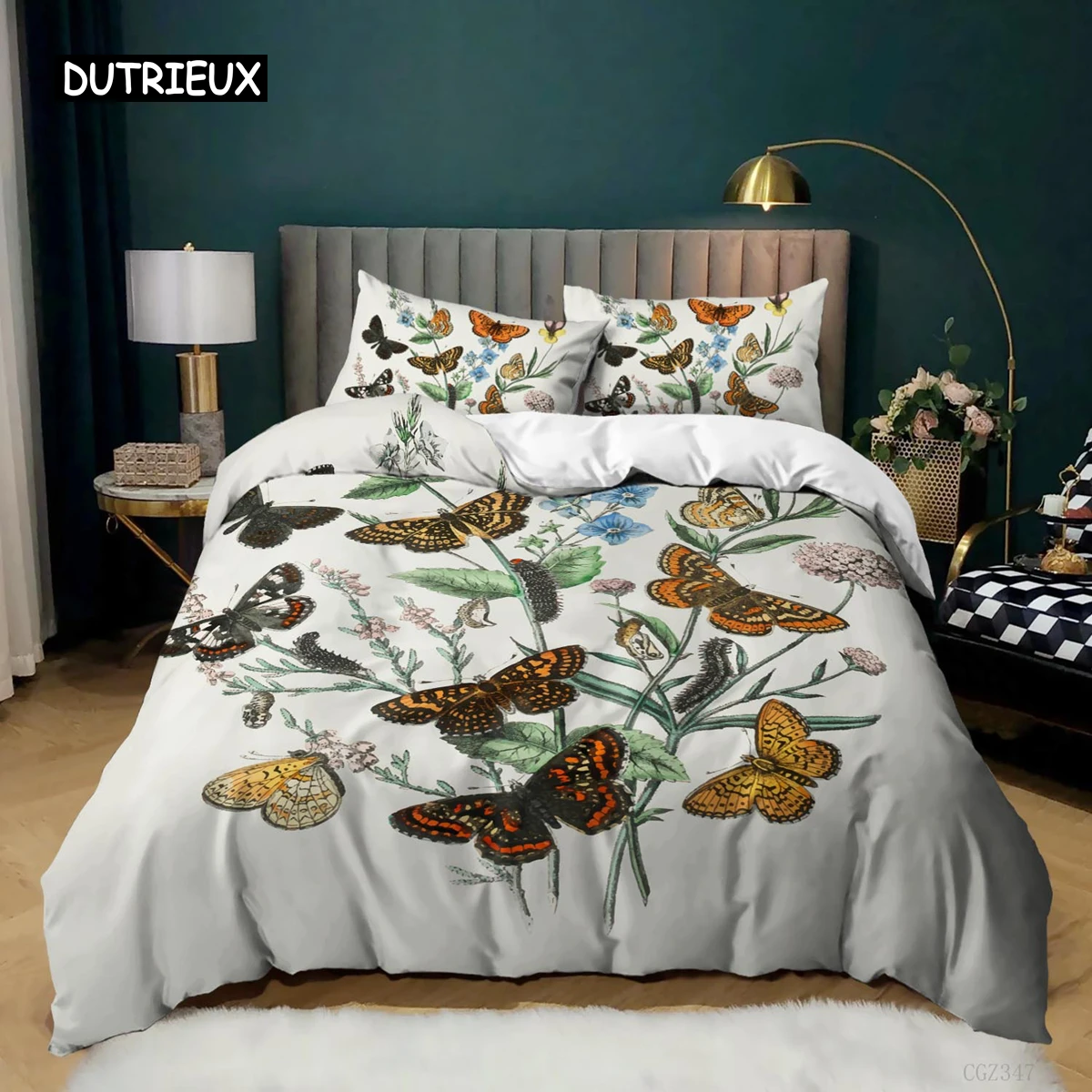 

Butterfly Duvet Cover Set Full Size Butterfly Bedding Set for Kids Teens Microfiber Bohemian Style Butterflies Comforter Cover