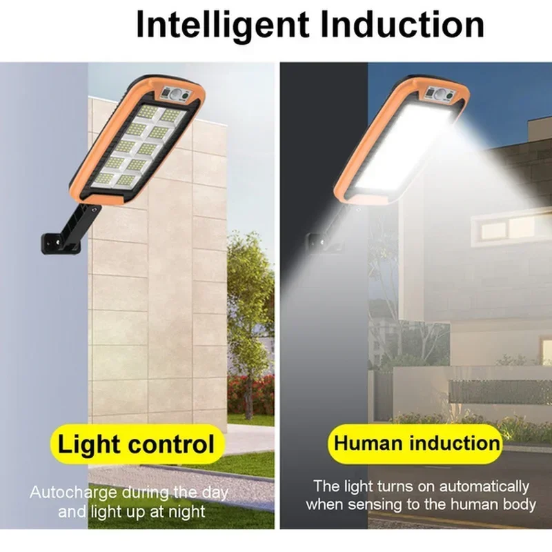 Imagem -03 - Luzes de Rua Solares com Modos Luminosos Lâmpada Impermeável com Controle Remoto Sensor de Movimento Iluminação para Jardim Pátio Caminho