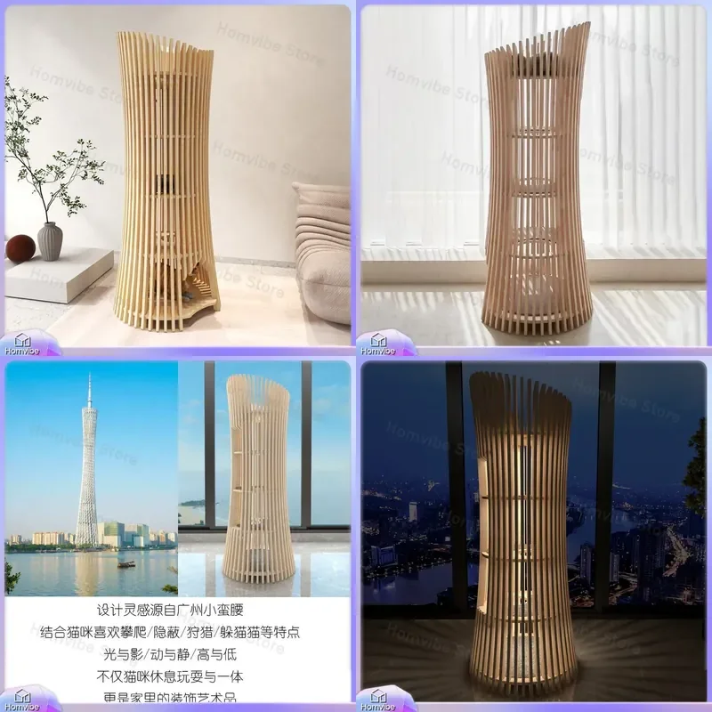 Multi Layer Cat Tree House Solid Wood Climbing Frame Villa Nest Furniture Pet Supplies Indoor Activity Center Tower Scratch