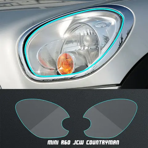 Fit For Mini Countryman R60 New Car LH+RH Smoke TPU Headlights Protective Precut Film Sticker Cover Trim