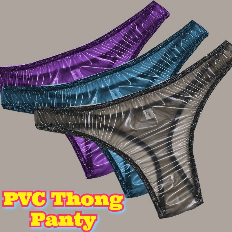 

Прозрачные стринги из ПВХ, сексуальное прозрачное нижнее белье, мягкая пластиковая пленка, нижнее белье с низкой посадкой, трусики с Т-образной спинкой, глянцевые, гладкие, чувственные