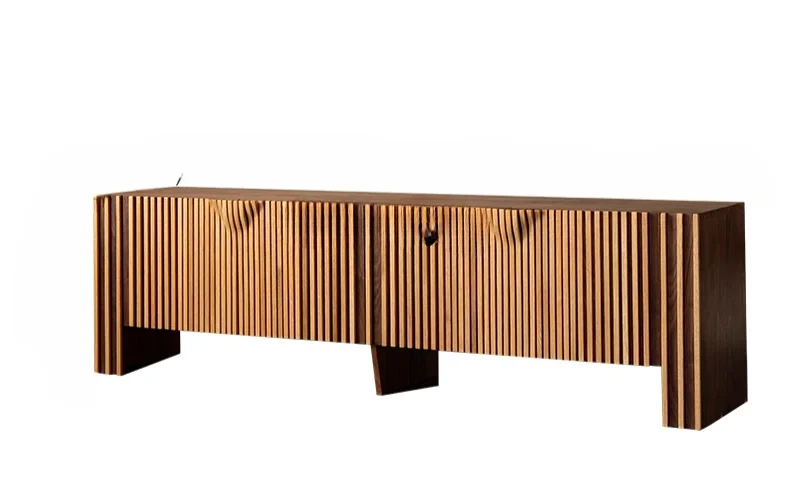 

North American black walnut TV cabinet solid wood audio-visual cabinet living room simple floor cabinet small size
