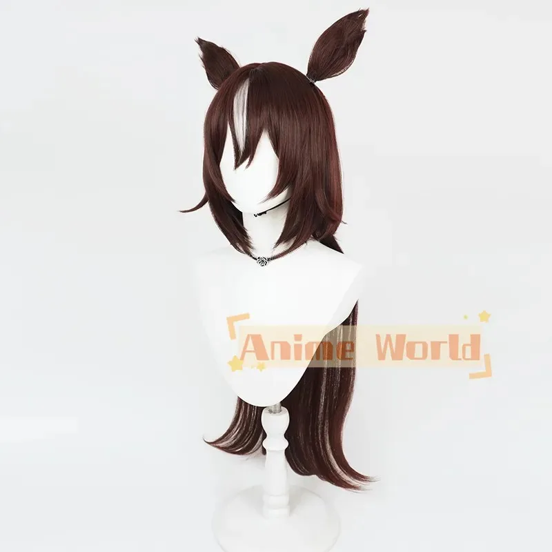 سيريوس سيمبولي شعر مستعار تأثيري Umamusume جميلة ديربي براون الأبيض الشعر الاصطناعية مقاومة للحرارة هالوين دور اللعب غطاء شعر مستعار للحفلات #3