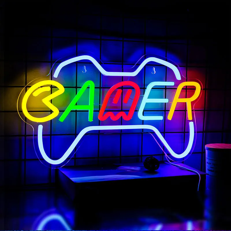 

Gamer Gift Neon Sign, Game Room LED Wall Light with USB Power, Customizable Gaming Decor for Boys, Birthday Party Man Cave