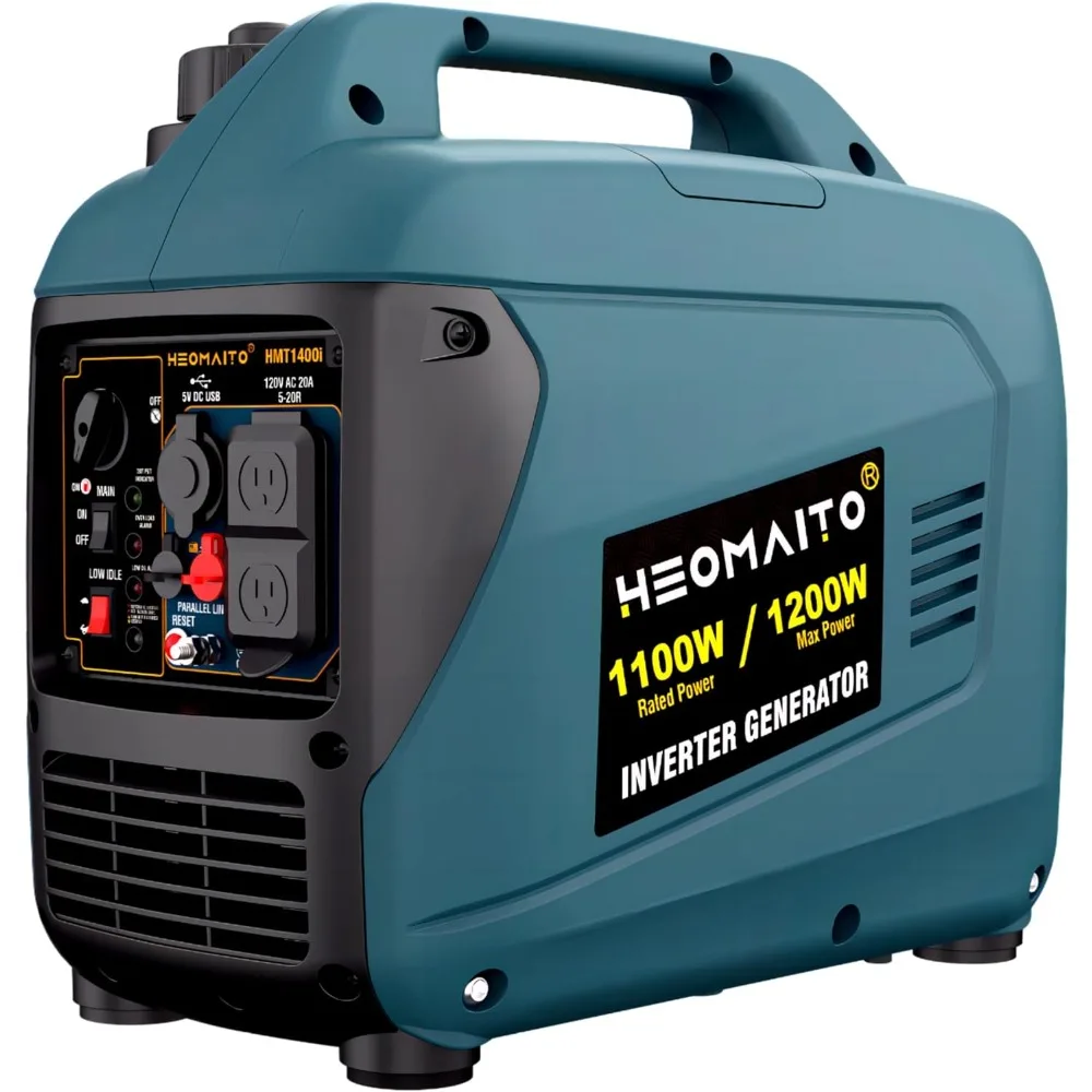 

Portable Inverter Generator 1200W Ultra Quiet Gas Powered with CO Sensor Eco-Mode,Parallel Capability Ultra Lightweight,RV Ready