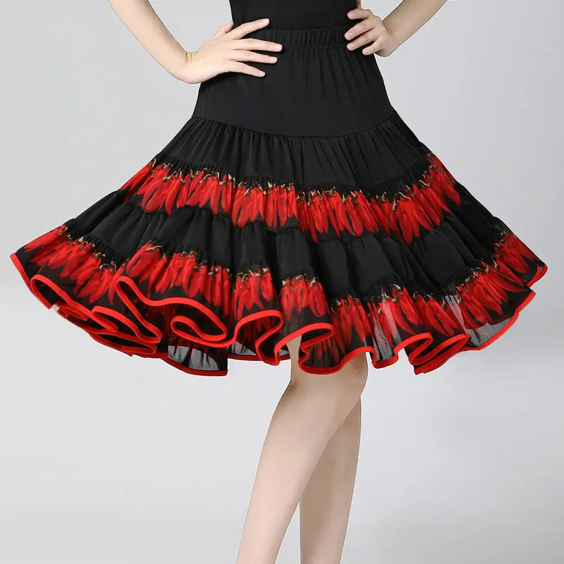 Skirts Latin Dance Clothing Women Dance Costume Colorblocked Big Skirt Woman Costume Bullfight Dance