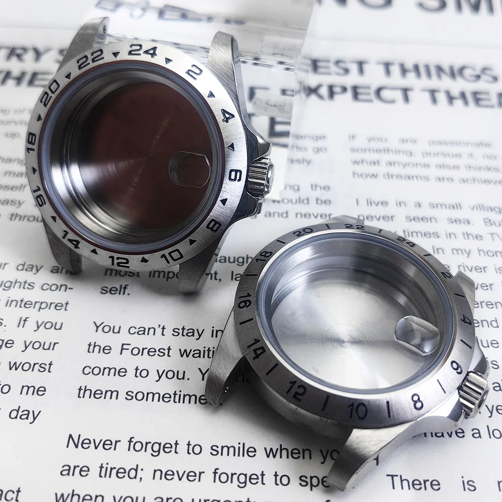 Caja de acero inoxidable de 39MM con bisel fijo, cristal de zafiro, adecuada para accesorios de reloj con movimiento NH34 NH35