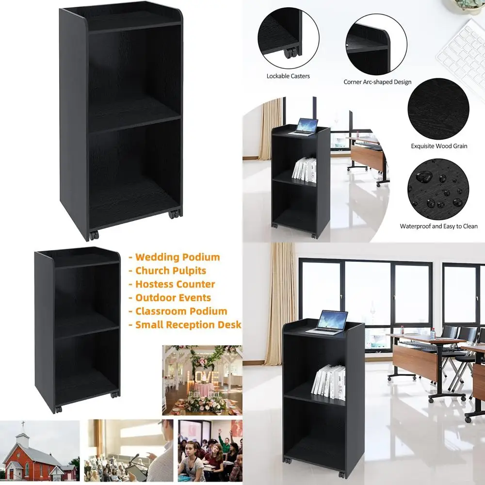 حامل منصة محمول قابل للتعديل مع عجلات، مكتب استقبال للمضيفة، منبر الكنيسة، واستخدام الحدث #1