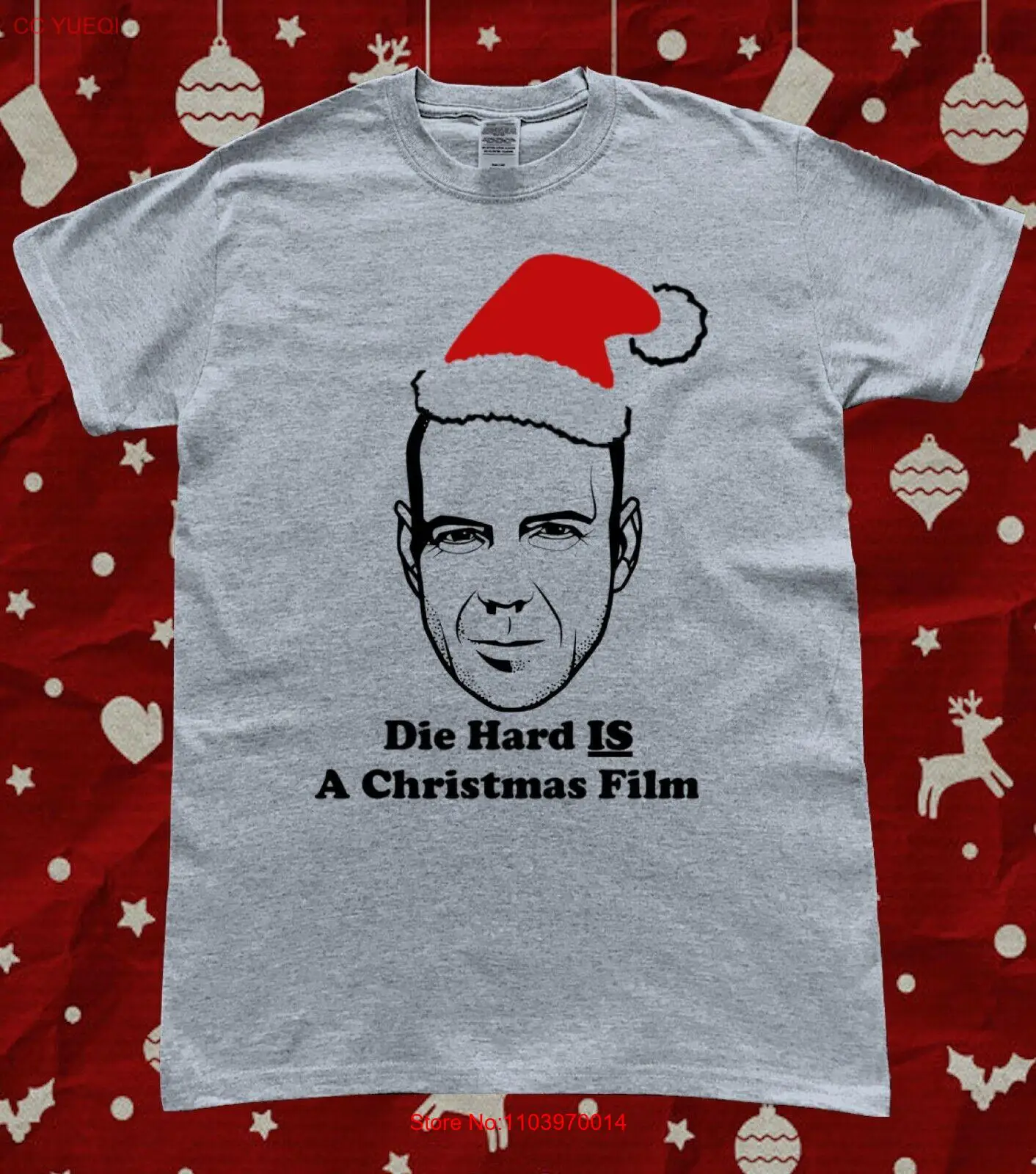 Футболка с рождественским фильмом Брюса Виллиса из фильма Die Hard is A Christmas