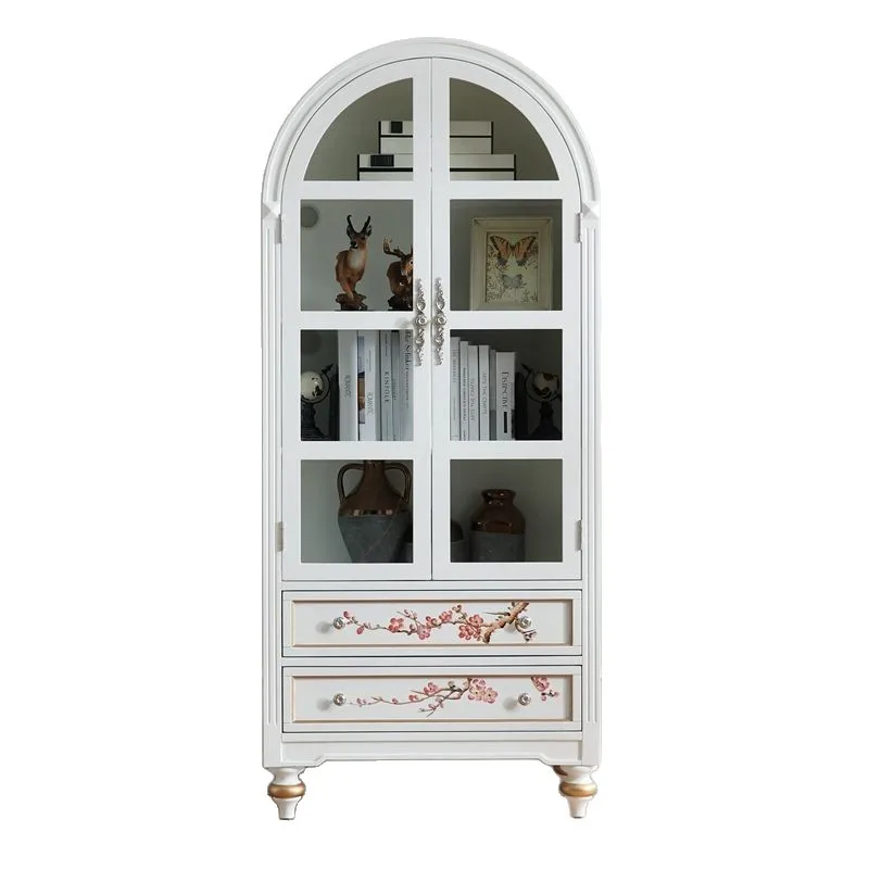 

Винный шкаф из массива дерева со стеклянной дверцей, вертикальный шкаф для кабинета, гостиной, столовой, мебель с большой вместимостью