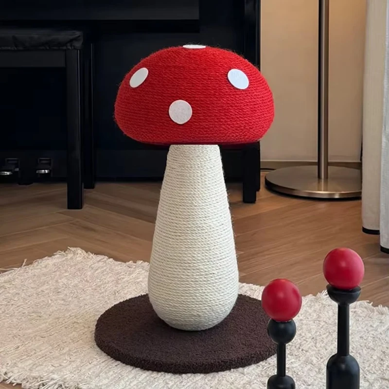 Mushroom Cat Scratch Board Sisal Vertical Cat Grab Column Red Umbrella Cat Climbing Frame Cat Toy