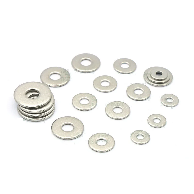 100Pc M1.1 M1.2 M1.3 M1.4 M1.5 M1.6 M1.7 M2 M2.5 M3 M3.5 M4M5M6 Large Flat Washer Stainless Steel Big Metal Gasket Plain Washers