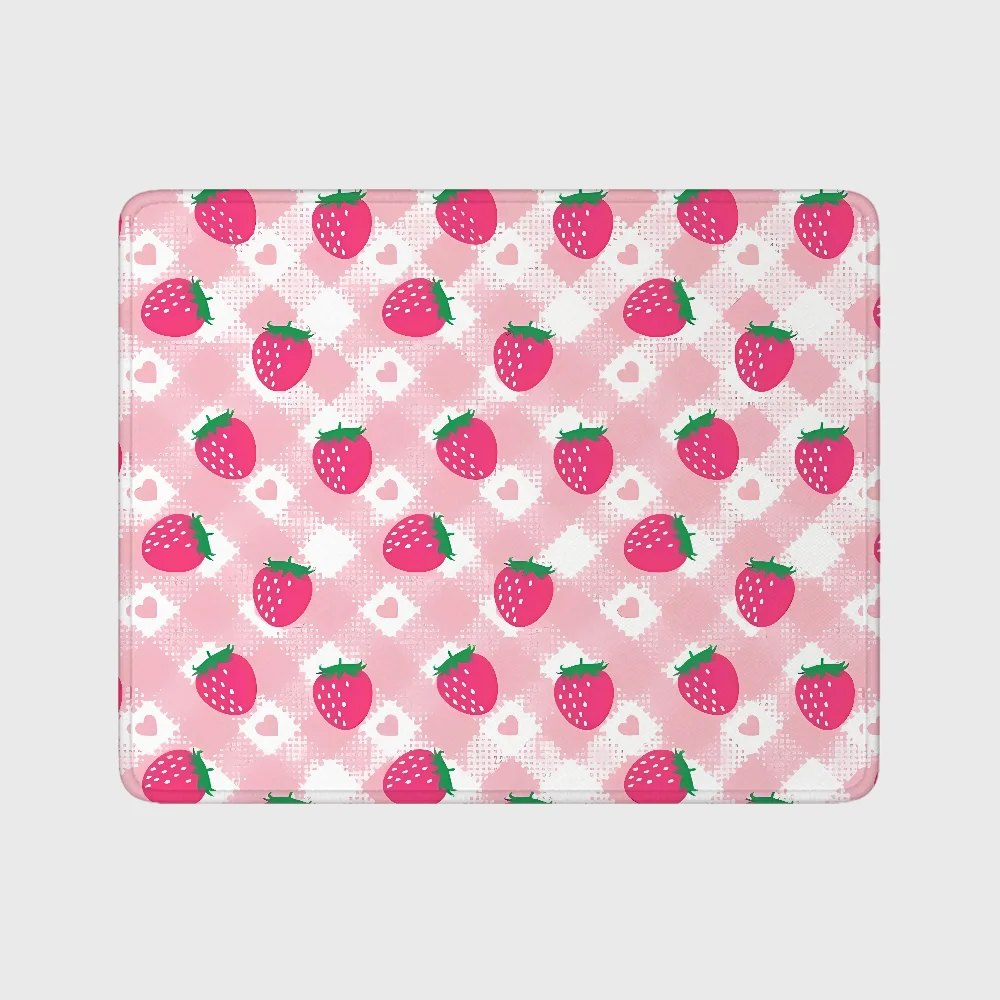 Strawberry Mousepad Small Mouse Mats Gaming Accessories Pc Gamer Pink Computer Desk Mat Cute Kawaii Mouse Pad 20x25