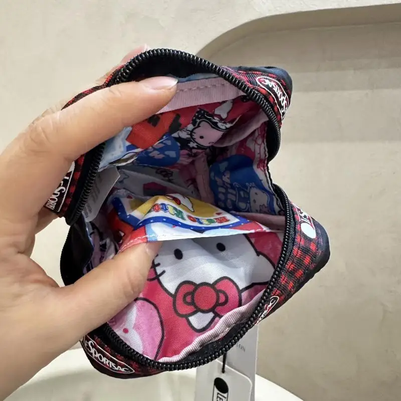 Sanrio Hello Kitty Y2K bolsa de almacenamiento bordada negra, bolsas de maquillaje grandes, medianas y pequeñas, bolsa de aseo portátil, bolsa de almacenamiento de ropa interior