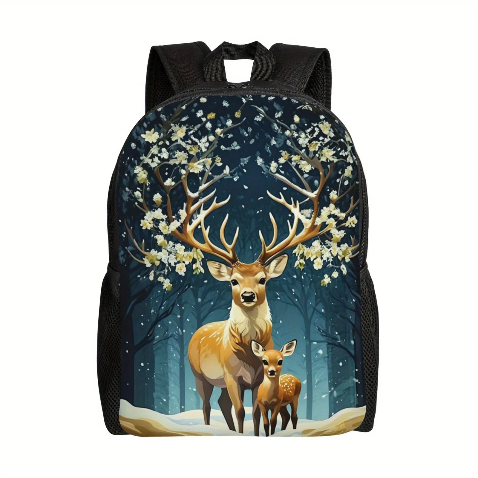 

Psychedelic deer print backpack, men's and women's high-capacity travel backpack, lightweight computer bag