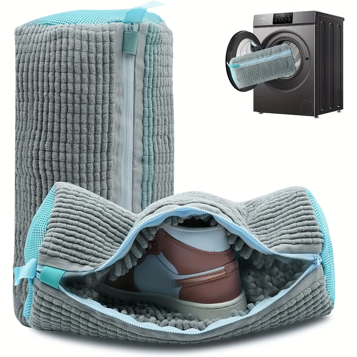 Delicate Laundry Bag for Shoes with Zipper, Reusable 3