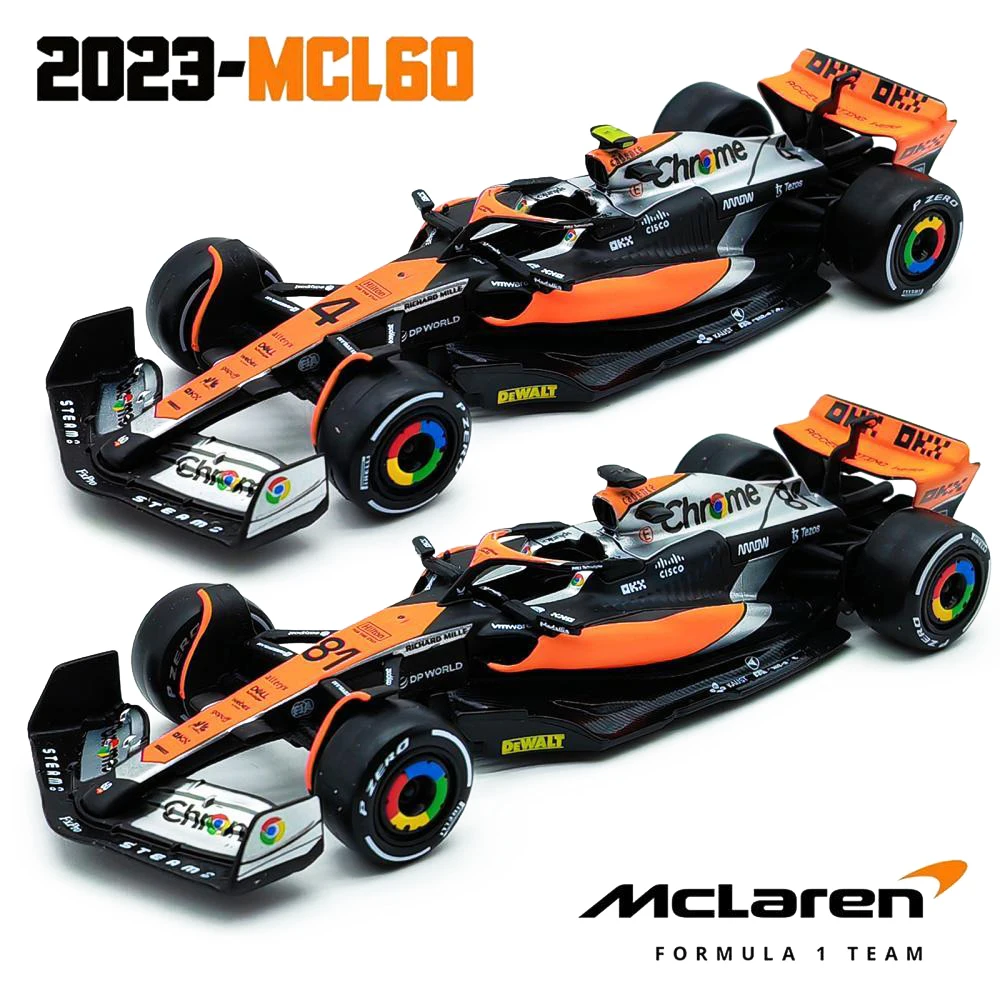 Bburago 1:43 Mclaren F1 British GP MCL60 2023 4 Lando Norris 81 Oscar Piastri, литая под давлением модель автомобиля из сплава, коллекционные игрушки