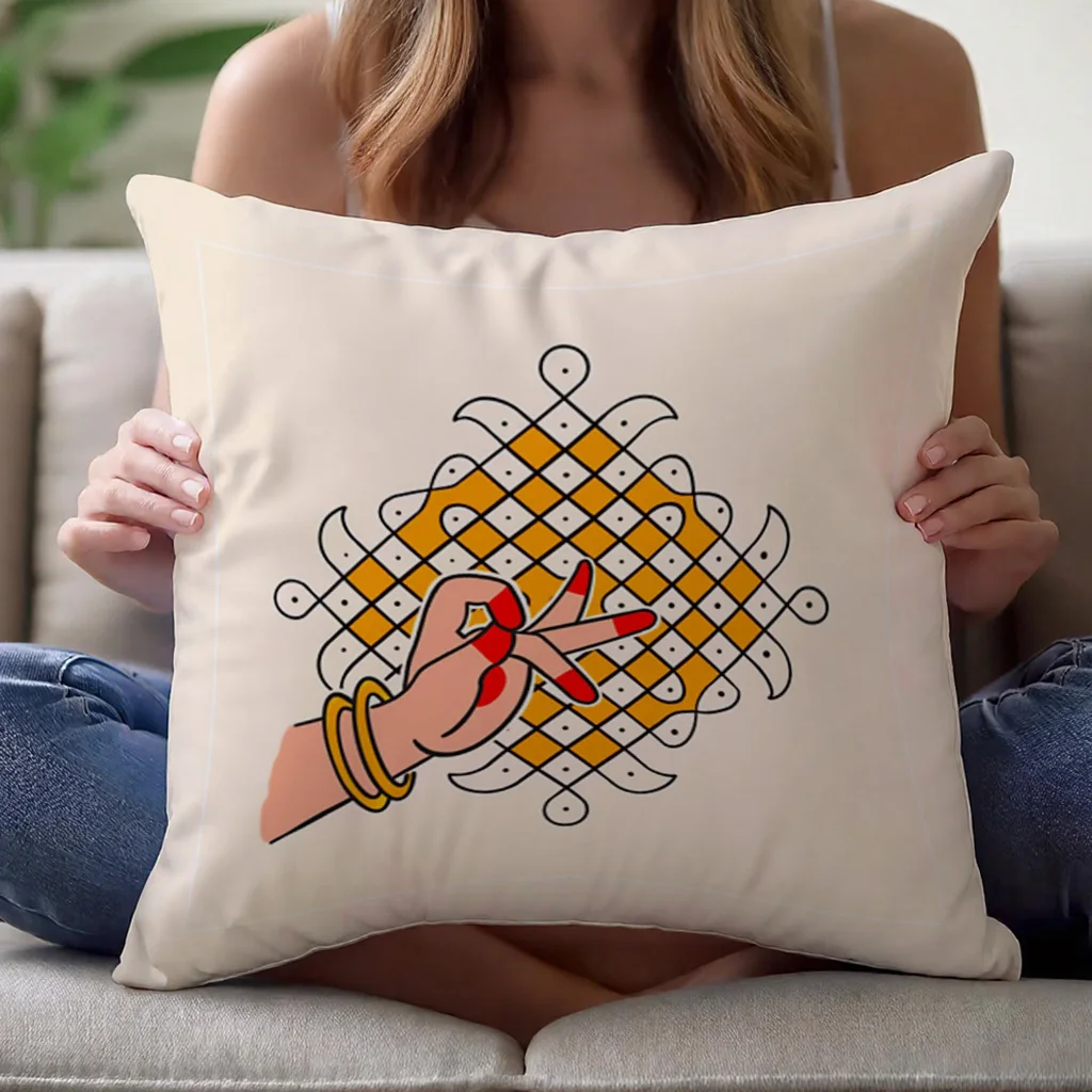 Boho Hand Gesture Throw Pillow Cover Cushion Case for Sofa Couch Decorative Accent Pillow Home Decor Gift