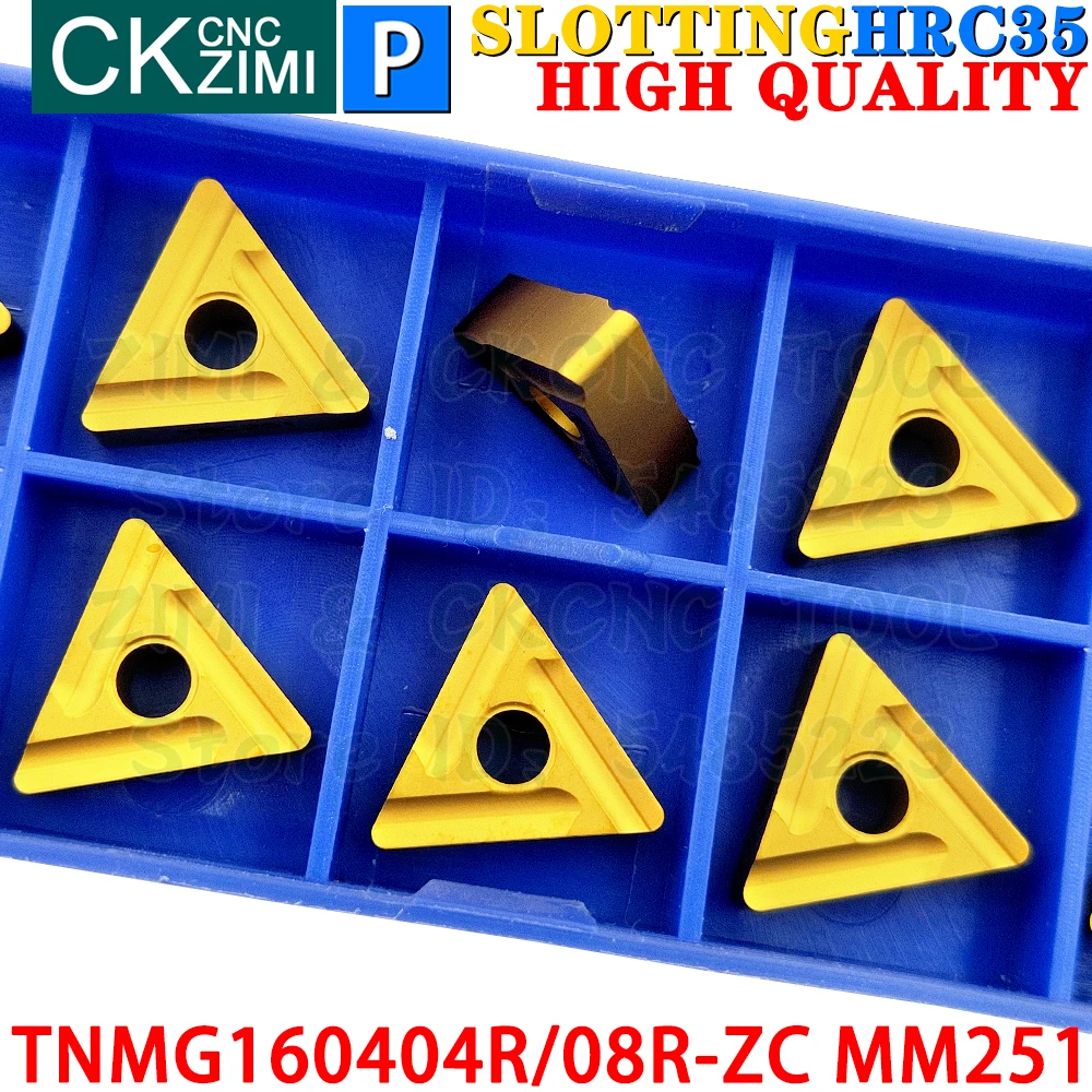 TNMG160404R-ZC MM251 TNMG160408R-ZC MM251 Carbide Inserts Slotting Grooving Inserts Turning tools inserts CNC Metal Lathe Tools