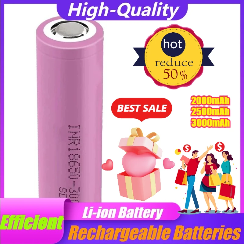 

2pcs 2000mAh 2500mAh 3000mAh 3.7V 18650 Lithium-Ion Power Battery High-Quality