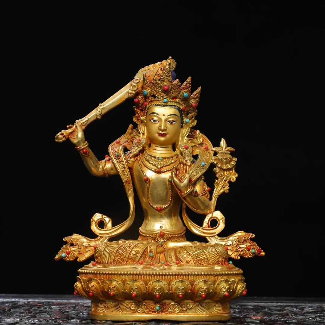 Old Bronze Cinnabar Gilded Worship Hall