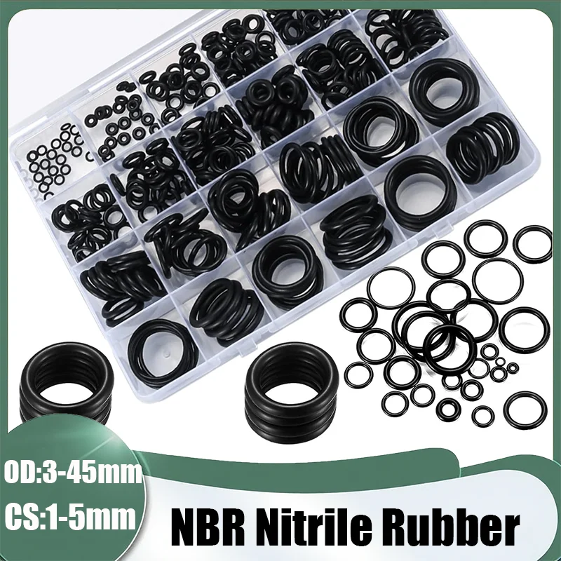 20-100Pcs CS 1/1.5/2/3/5mm Black Rubber Oring Sealing Washer NBR O-Ring Plumbing Gasket Oil Resistant High Temperature Ring