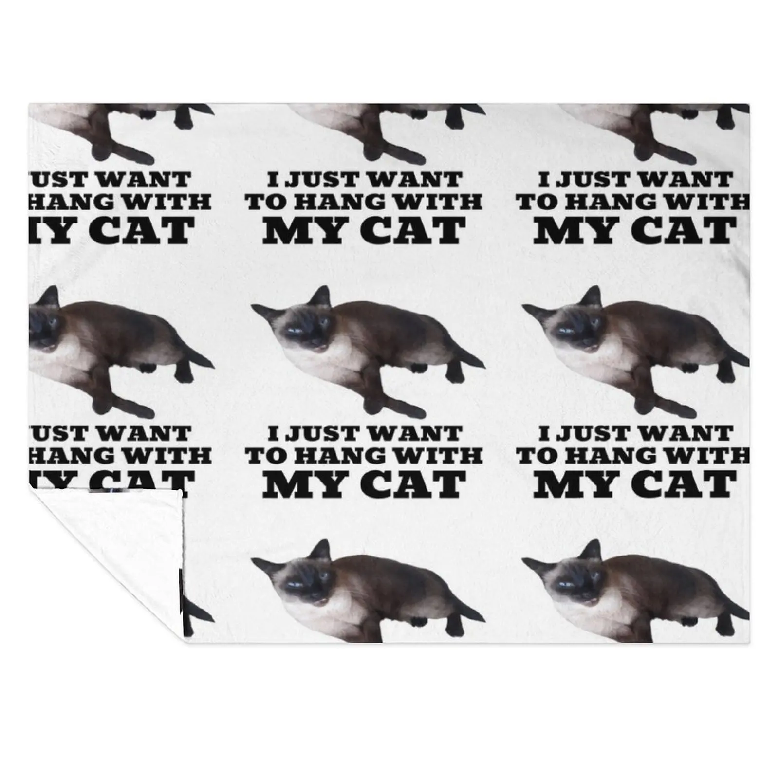 

I Just Want to Hang out with My Siamese Cat-animal Lover-cats Gift Idea Throw Blanket Weighted Moving Furry Blankets