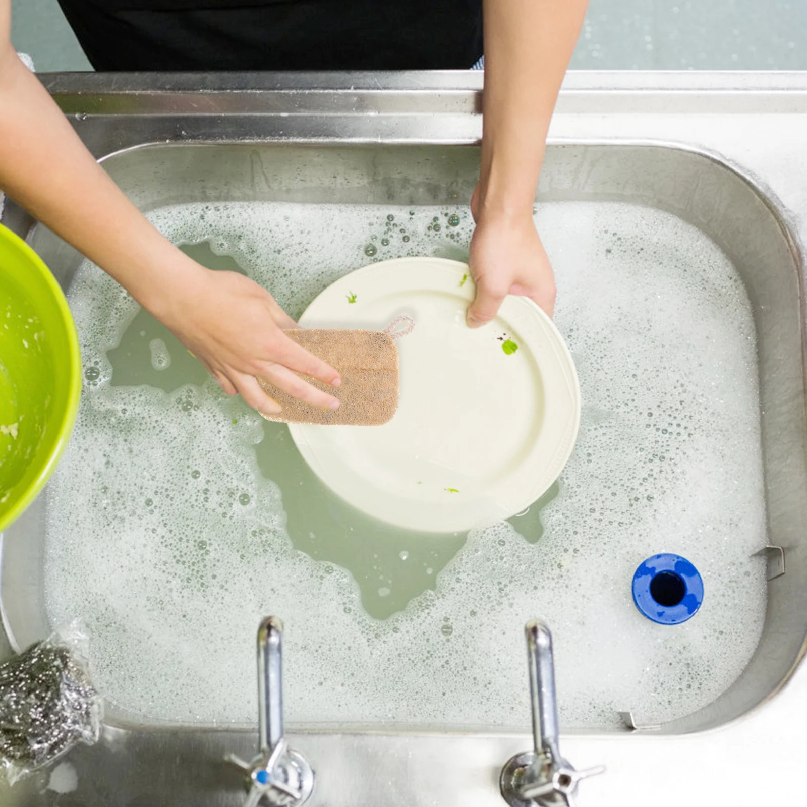 

10Pcs Natural Loofah Dish Sponge Non-Scratch Kitchen Scrubber Effective Cleaning Pots Pans Utensils Loofah Dish Sponge