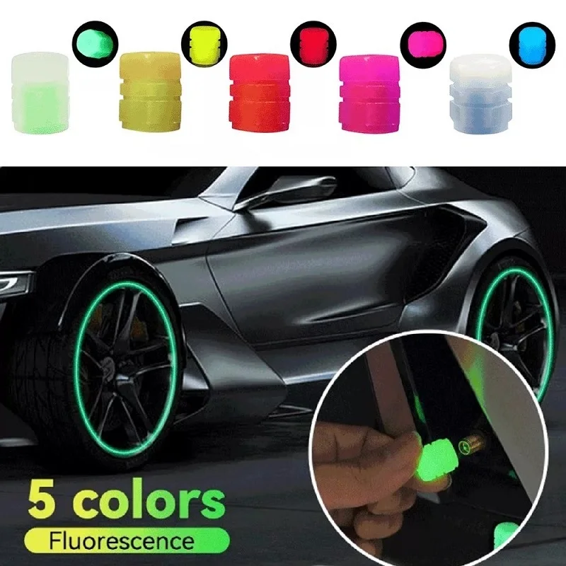 Universal Luminous Car TireCaps Wheel Tyre Rim Stem Covers Dustproof For Auto Motorcycle Bicycle Accessories For Vehicles