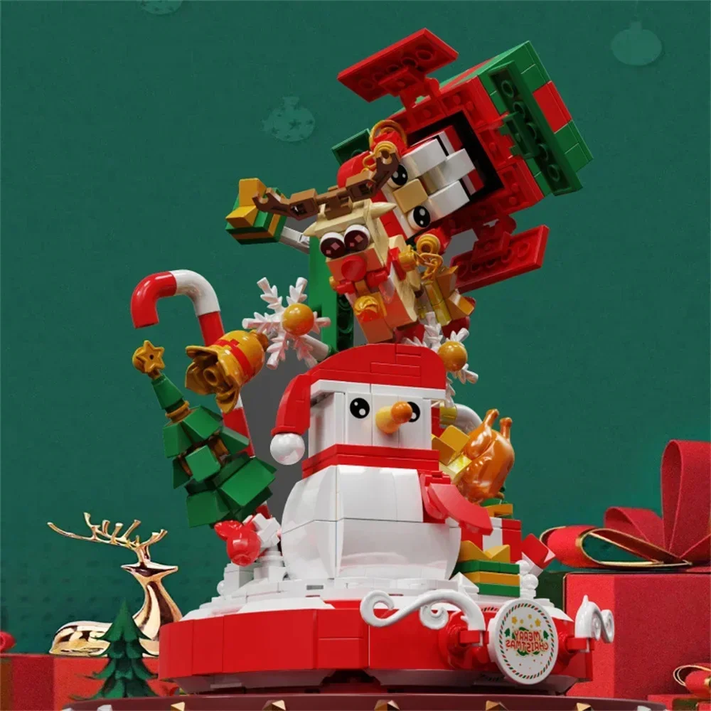 

517pcs City Creativity Winter Village Christmas Santa Claus Snowman Model Building Blocks Bricks Bricks Toys For Kids