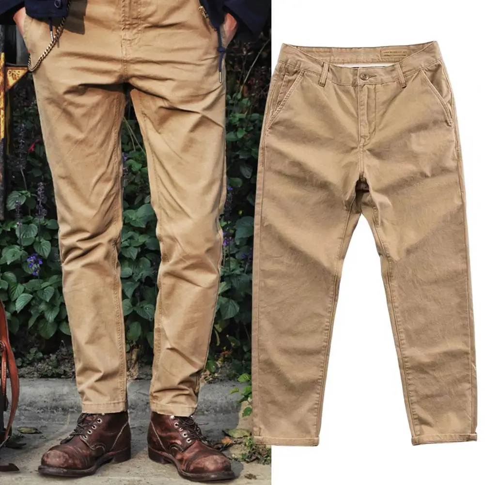 Cargo Pants Wear-resistant Solid Color Dirt-resistant Casual Training Work Breathable Loose Pockets Men Work Pants Work Clothes