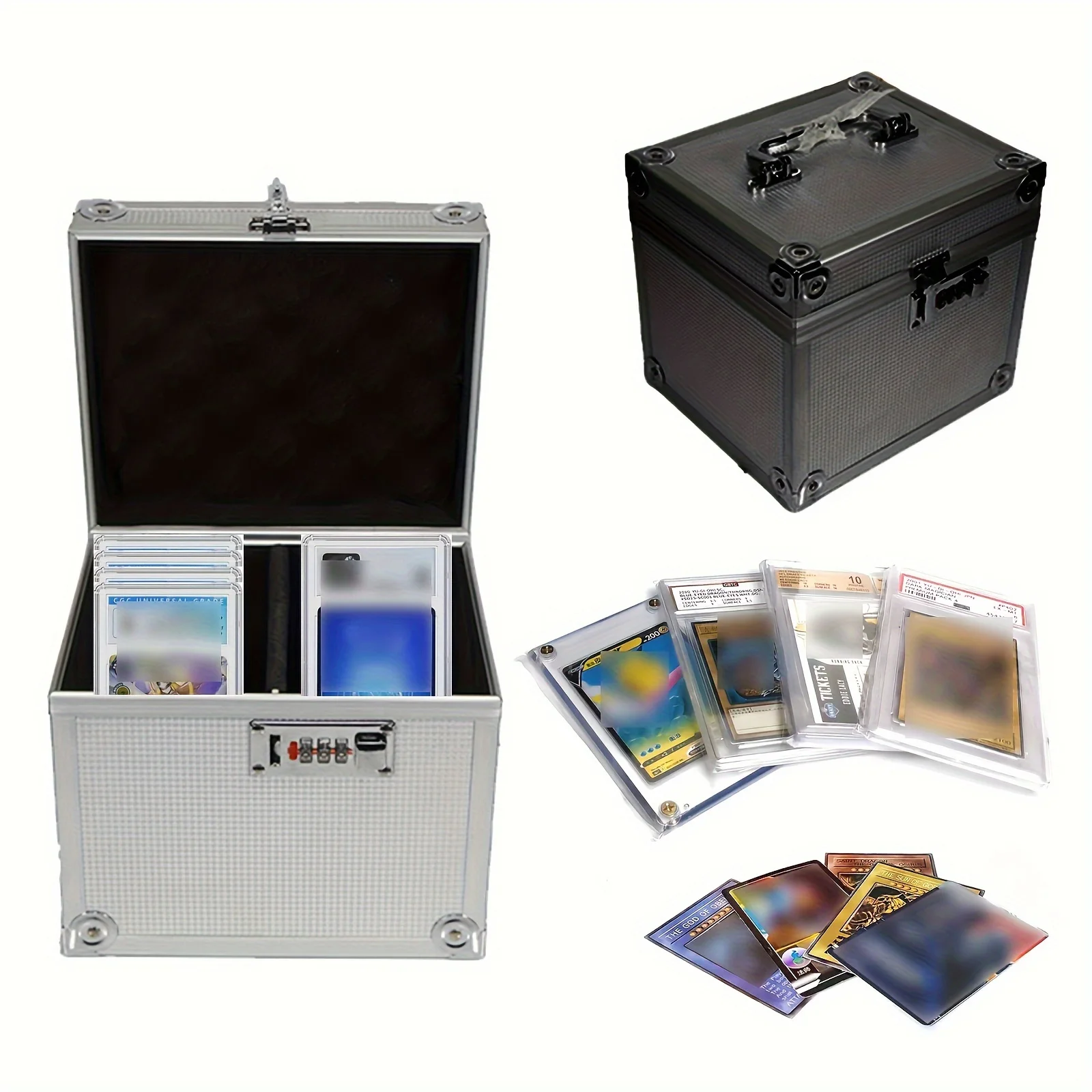 Graded Card Storage Coded Lock Box Organizer for PSA/BGS/FGS/SGC Trading Card Slabs Loader Cards Brick Case Collector Box Sport