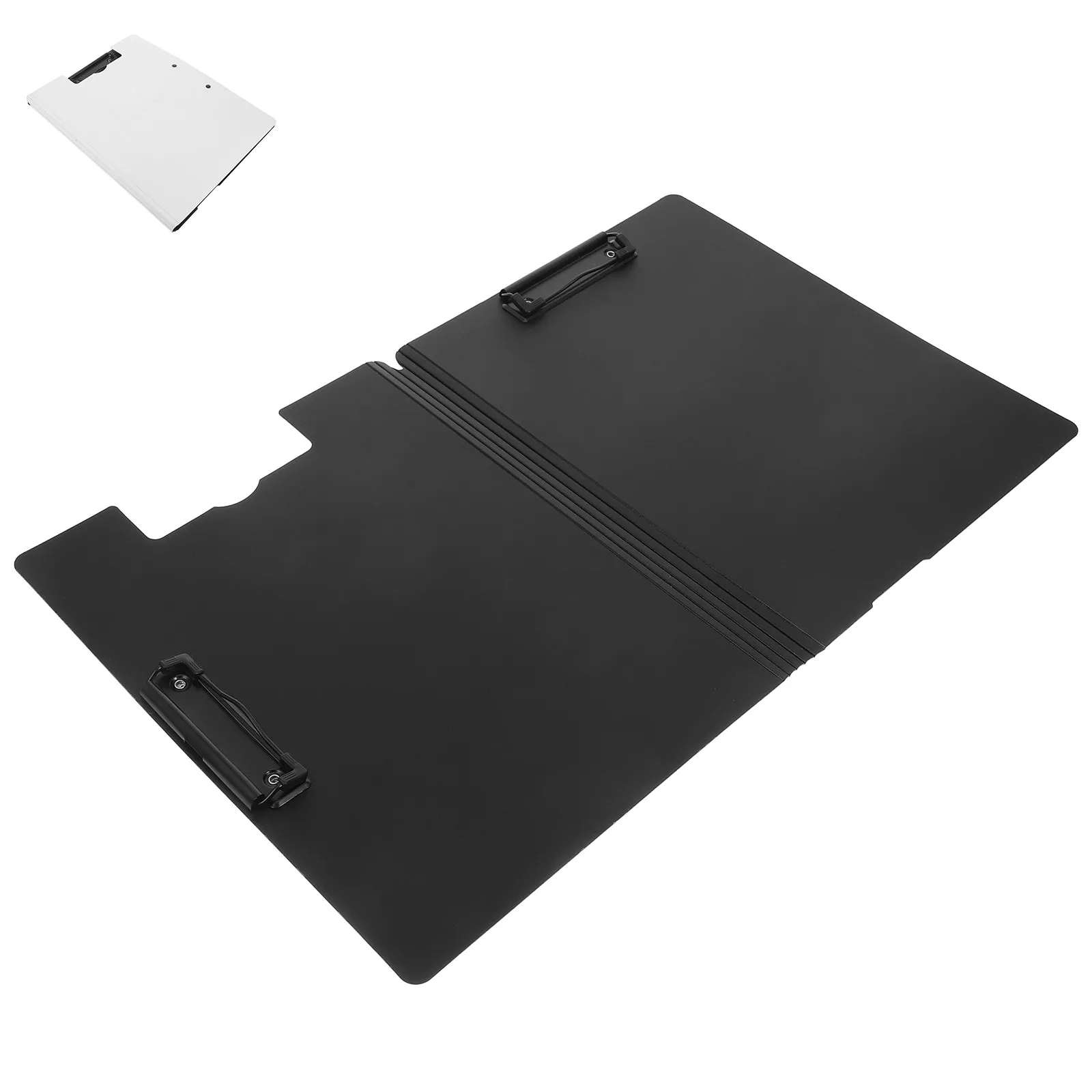 

A4 Size Dual Clip Foldable Clipboard Folder Plastic Lightweight Document Organizer for Office School Home Medical Presentation