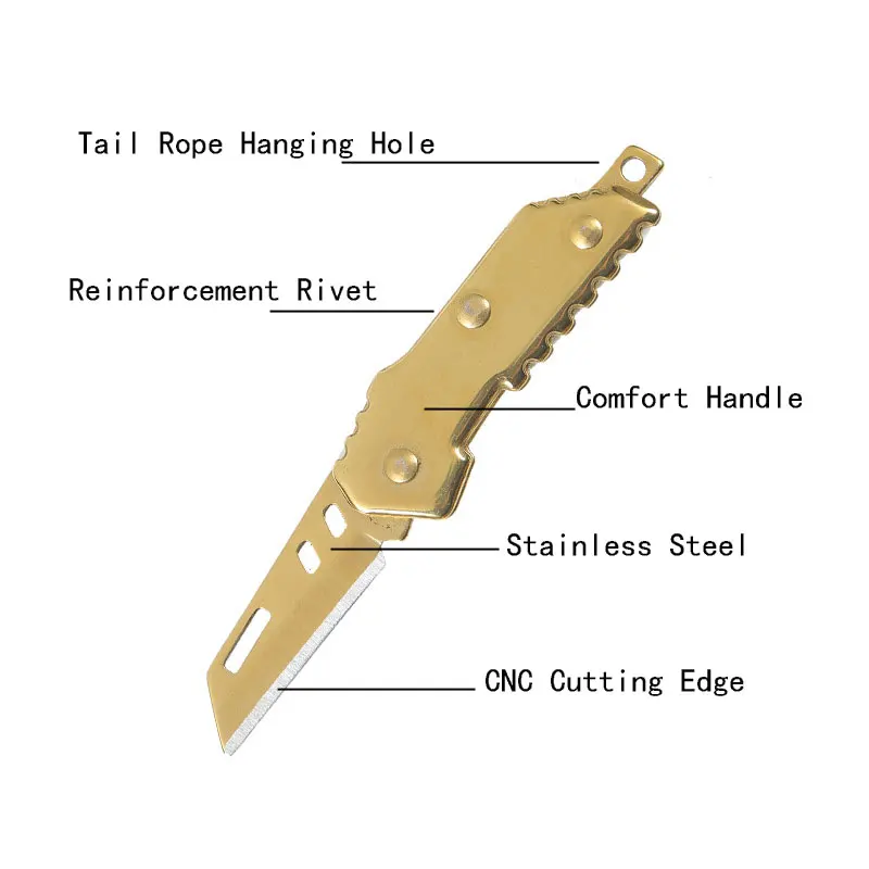 Swayboo Multi-functional Mini Pocket Knife Folding CNC Cutting Edge Utility Survival EDC  Keychain Knife for Express Unpacking