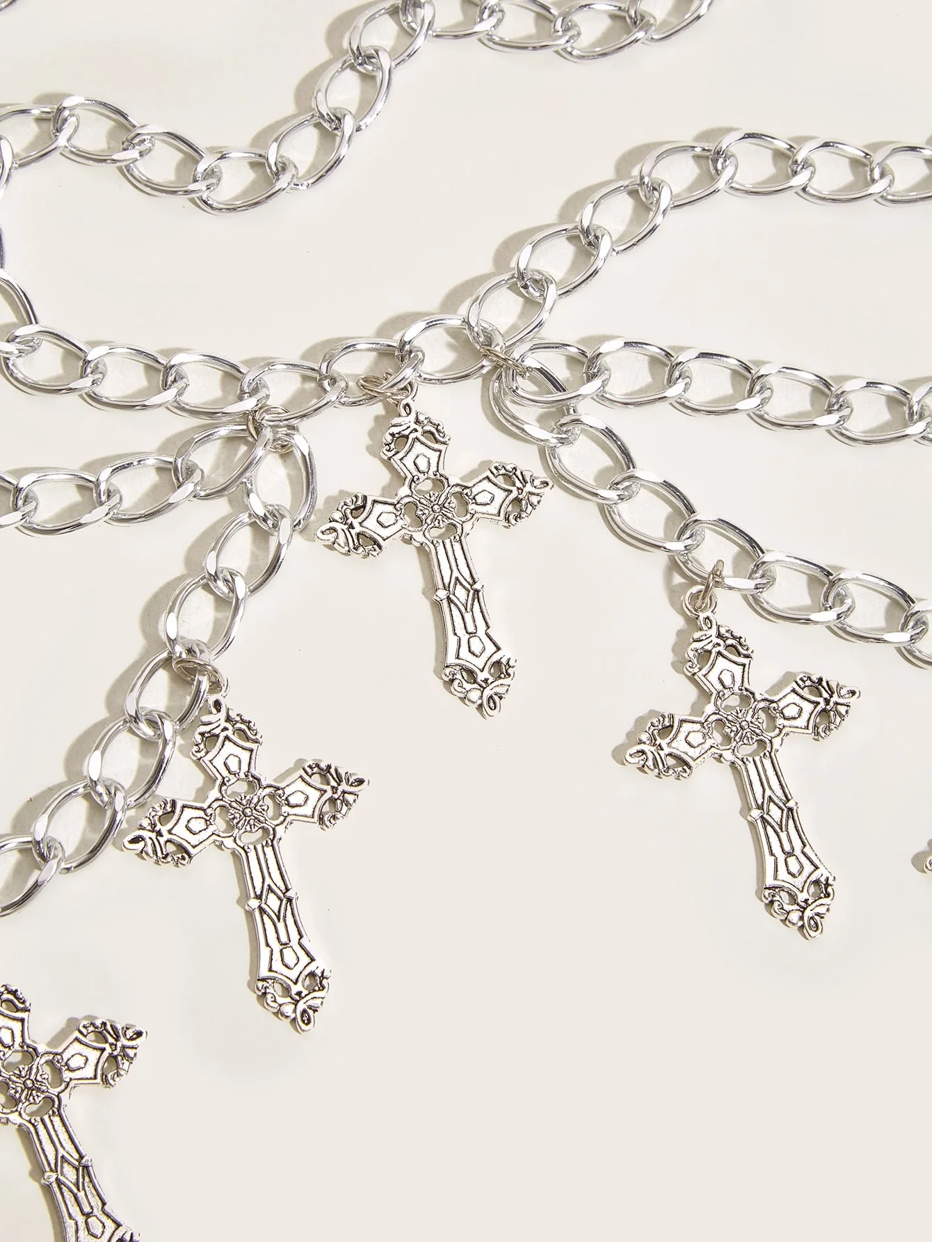 MW3202waist chain alloy hollow out cross pendant con decorazione in vita a catena in vita con catena oscillante laterale ondulata