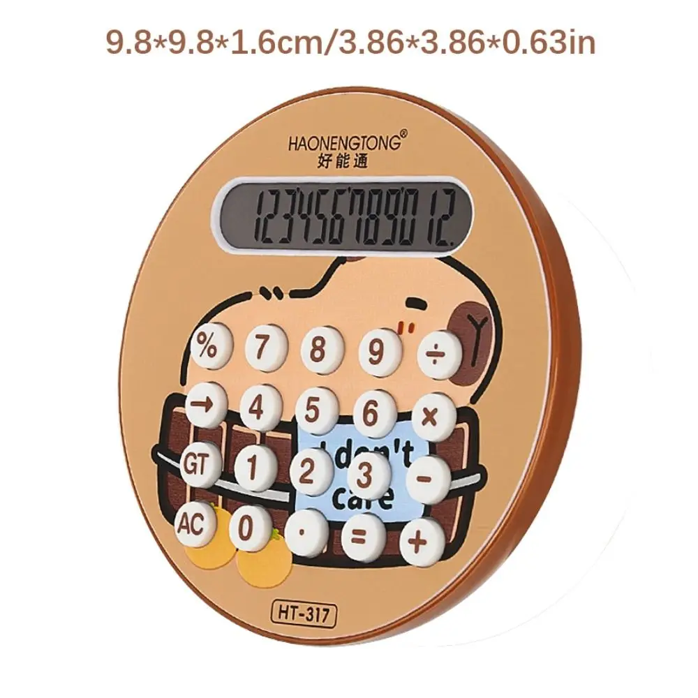 Cartoon High Sensitivity Capybara Mini Calculator Large LCD Display 12-Digit Student Calculator Portable Math Calculator Home
