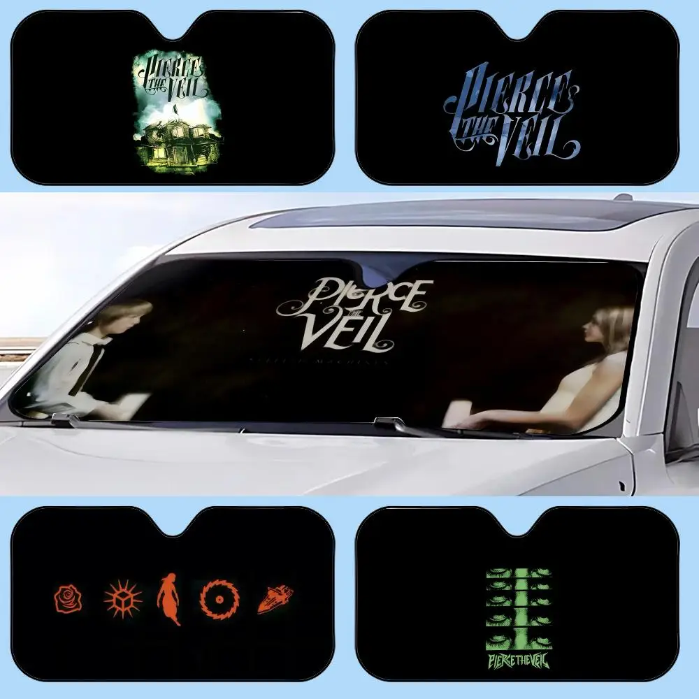 

Солнцезащитный козырек Pierce The Veil Band Collide With The Sky, выдвижной автомобильный солнцезащитный козырек, антибликовый, с защитой от ультрафиолета, для переднего стекла