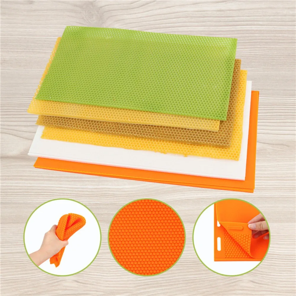 Multi Color Silicone Nesting Base Sheet Molds Wasy Demold Beekeeping Tools Geometry Hexagon Imprint Moulds Chocolate Cake Decor