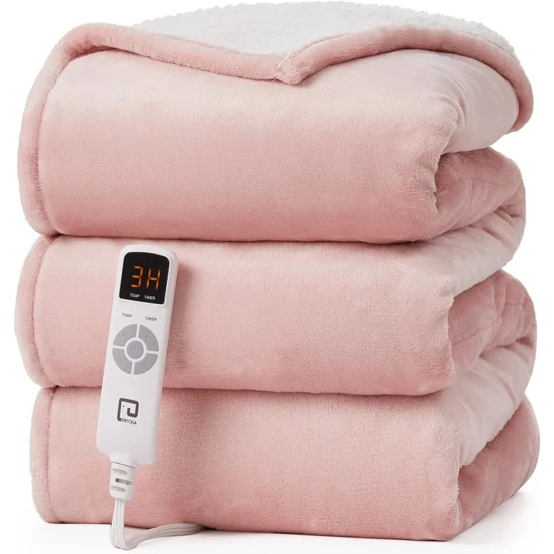 EHEYCIGA Heated Blanket Electric Blanket Throw - Heating Blanket with 9 Heating Levels & 10 Hours Auto Off