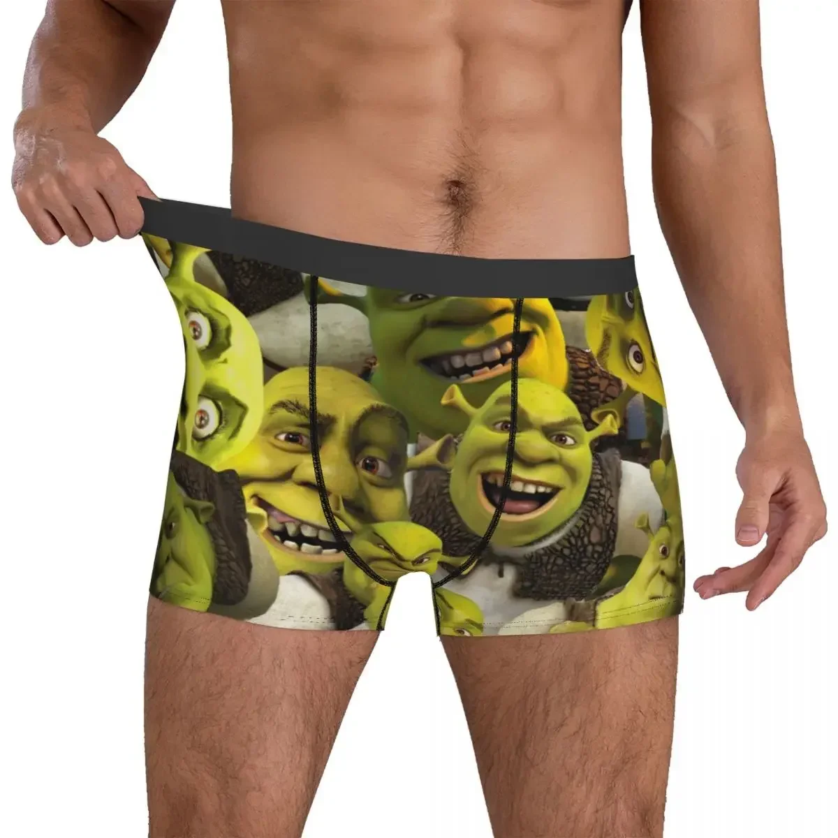 Boxer Underpants Shorts Shrek Collage Panties Men\'s Breathable Underwear for Homme Man Boyfriend Gifts