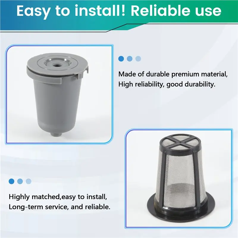 A01F-Replacement Parts Grey Reusable Filter Cup, Compatible For Cuisinart Single Serve Coffee Makers