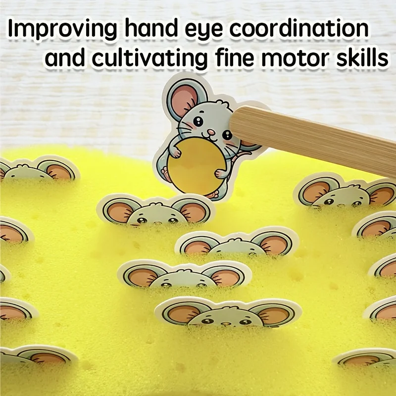 لعبة مطابقة الماوس والجبن لعبة مونتيسوري التعليمية المبكرة للتعرف على الأشكال والتدريب الحركي الدقيق كهدية للأطفال الصغار