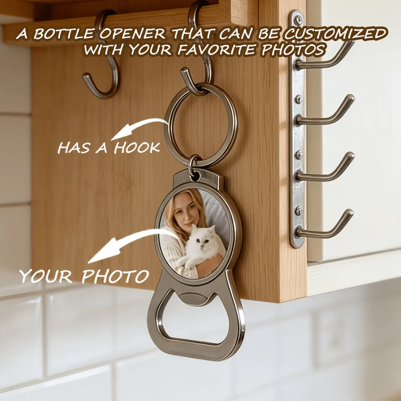 Custom Photo Keychain, Personalized Gift for Couples