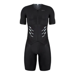 Summer ROKA Triathlon Suit Men's One Piece Bodysuit Short Sleeve Cycling Tights Skinsuit Ropa Ciclismo High Quality Bicycle Kit